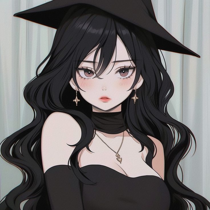 Anime girl, anime girl icon, Aesthetic icon, Aesthetic girl icon, 8k, 4k, high quality icon, gothic girl icon, 90s anime, retro anime Animated Anime Pfp, Witch Anime, Anime Girlxgirl, Cute Profile Pictures, Female Character Design, Digital Art Girl, Art Anime, Halloween Girl, الرسومات اللطيفة