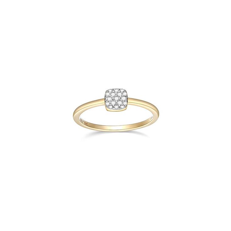 Elevate your style with the PAJ MACAO 14K Yellow Gold Diamond Geometric Station Ring. This exquisite piece features a unique geometric cushion design, adorned with pavé-set diamonds that catch the light with every movement. Perfect for wearing alone for a minimalist look or stacking with other rings for a personalized style statement.

- Material: 14K Yellow Gold
- Stone: 0.10ctw white diamonds, round cut, I-J color, I2 clarity
- Dimensions: Approx. 5.34 x 5.32mm
- Finish: Polished
- Gender: Fem Modern Cluster Ring With Diamond Accents, Modern Diamond Rings With Pave Setting, Modern Diamond White Diamond Ring With Pave Setting, Modern Diamond White Ring With Pave Setting, Modern Yellow Gold Diamond Ring With Pave Setting, Modern Cubic Zirconia Diamond Ring With Pave Setting, Modern Gold Diamond Cluster Ring, Elegant Cushion Cut Diamond Ring With Single Cut Diamonds, Modern Cluster Ring With Single Cut Diamonds