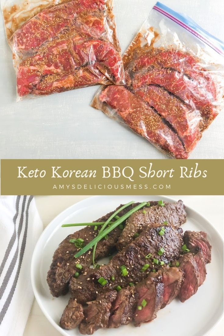 korean bbq short ribs on a white plate