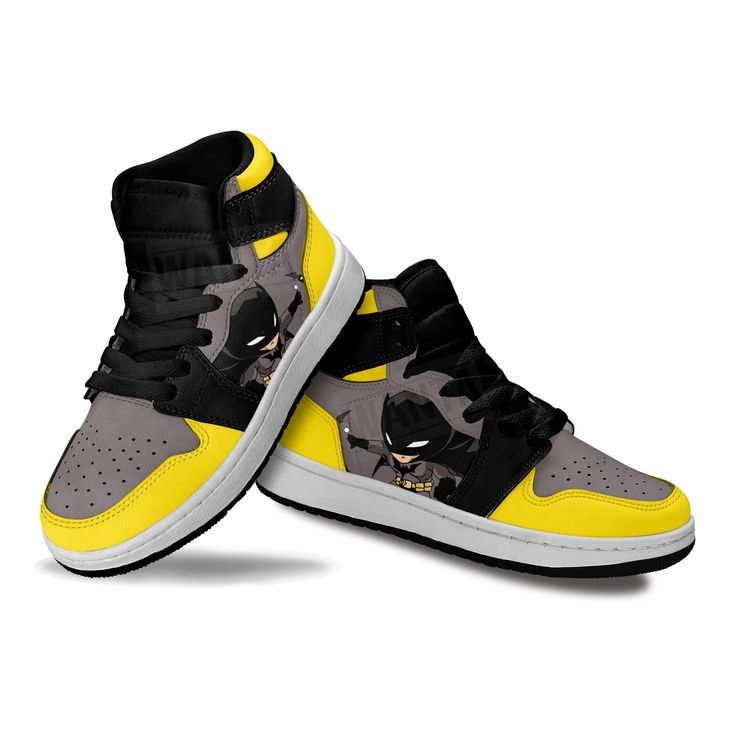 Batman Superhero Kid Sneakers CustomAll of our Kid JD Sneakers styles are custom-made-to-order and handcrafted to the highest quality standards. High-quality rubber sole for traction and exceptional durability. Lace-up closure for a snug fit. Material: Microfibre leather: chemical & abrasion resistance, anti-crease, aging resistance Eco-friendly and 100% Vegan Leather. Please allow 7-10 business days to receive a tracking number while your order is hand-crafted, packaged and shipped from our fac Custom Training Sneakers With White Sole And Round Toe, Training Custom Sneakers With White Sole And Round Toe, Training Sneakers With White Sole And Round Toe, High-top Training Sneakers With Rubber Sole, Custom Training Sneakers With Boost Midsole And Round Toe, High-top Custom Sneakers For Training, Custom Training Sneakers With Branded Insole, High-top Skate Shoes With Rubber Sole For Training, Low-top Sneakers With Studded Outsoles For Training