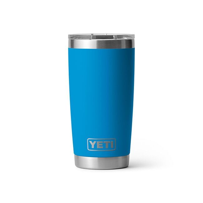 the yeti travel mug is shown in blue