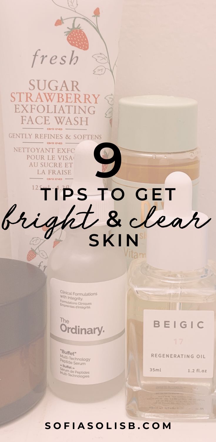 Let’s be honest, we all want to have a beautiful clear and bright skin. But achieving that is obviously not easy. And it is often advertised that you have to have an extensive skin care routine and use a bunch of expensive products. But it doesn’t matter if you use the most expensive products if you don’t do simple things, like drinking water or eating right. So, here are 9 tips to get that bright and clear skin you want! Skin Care To Brighten Skin, Smooth And Clear Skin, Clear And Bright Skin Tips, How Is Your Skin So Clear, How To Achieve Clear Skin Naturally, Expensive Products, Exfoliating Face Wash, Brightening Skincare, Eating Right