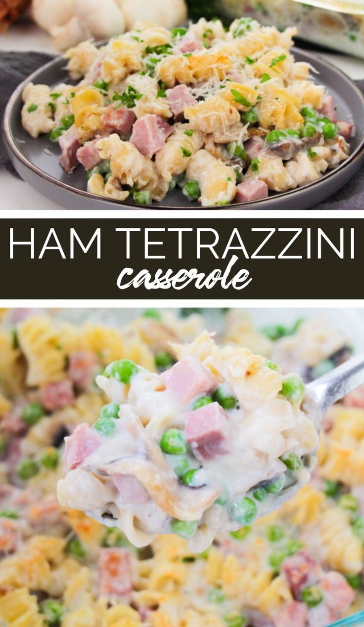 ham tetrazzini casserole with peas and cheese