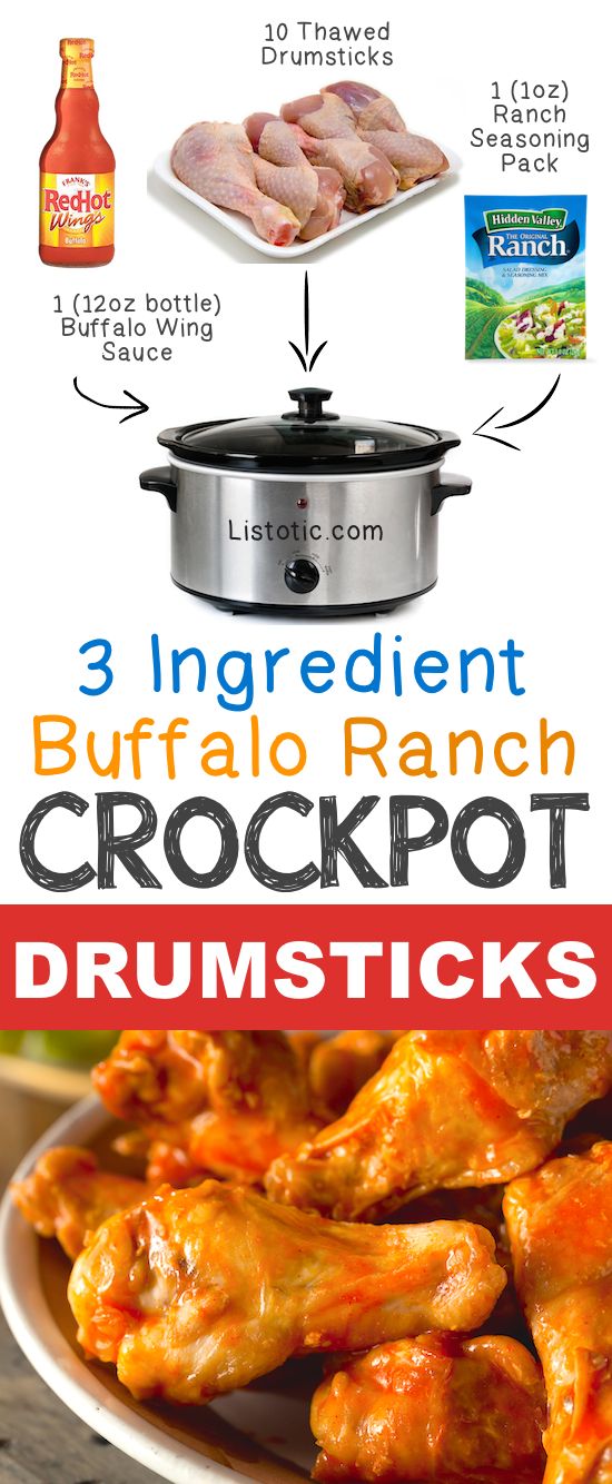 brochure with instructions on how to cook chicken in the crockpot and drumsticks