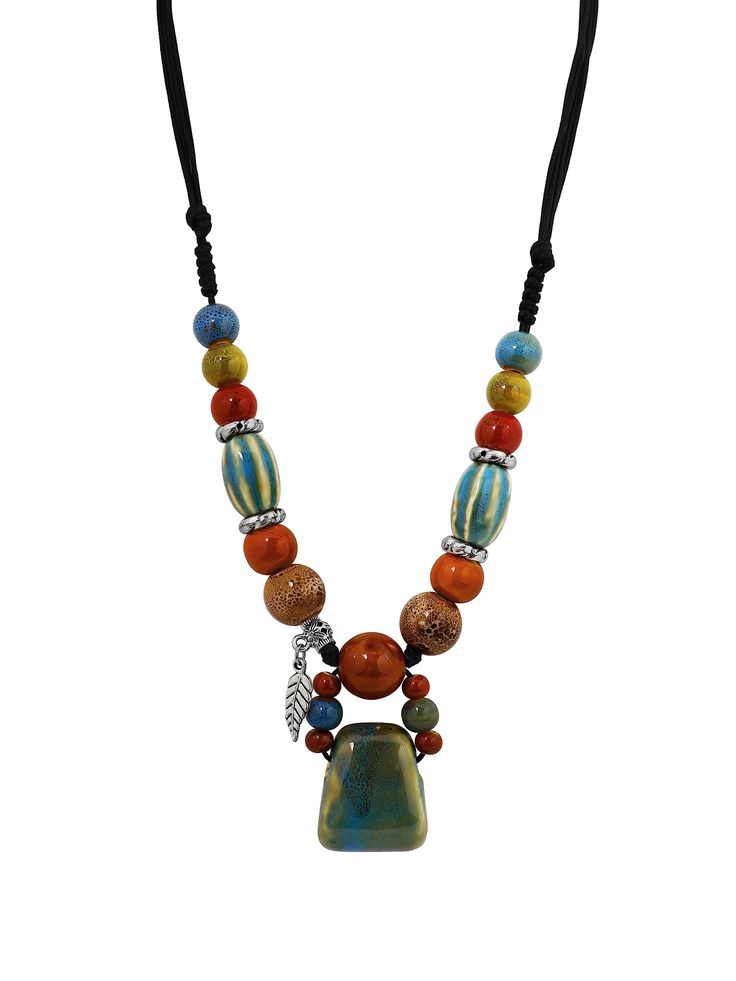 PRICES MAY VARY. Beautiful long boho necklace features a unique combination of ceramic beads in various shapes, sizes and colors Easy to wear on an 31.5 inch adjustable faux leather cord without clasp, just put over the head and you're ready to go Give this stunning piece of bohemian jewelry as a great Valentine's Day, Christmas, birthday, or anniversary gift A nice addition to any jewelry collection that surely makes you stand out from the crowd in style If there is any problem with your purcha Bohemian Jewelry Gift, Leather Cord Jewelry, Long Boho Necklace, Cord Necklaces, Boho Jewellery Necklaces, Boho Beads, Long Necklace Boho, Leather Cord Necklace, Jewellery Necklaces