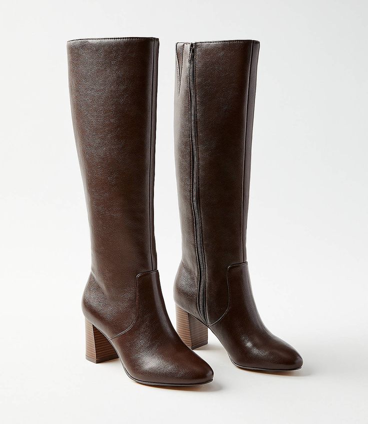 35105565 Tall Walking Boots, Fall Boots With Dress, Boots Wide Calves, Tall Dark Brown Boots, Short Dress Tall Boots, Womens Tall Boots Outfit, Women’s Tall Boots, Fall 2024 Boot Trends, Fall Boots 2024