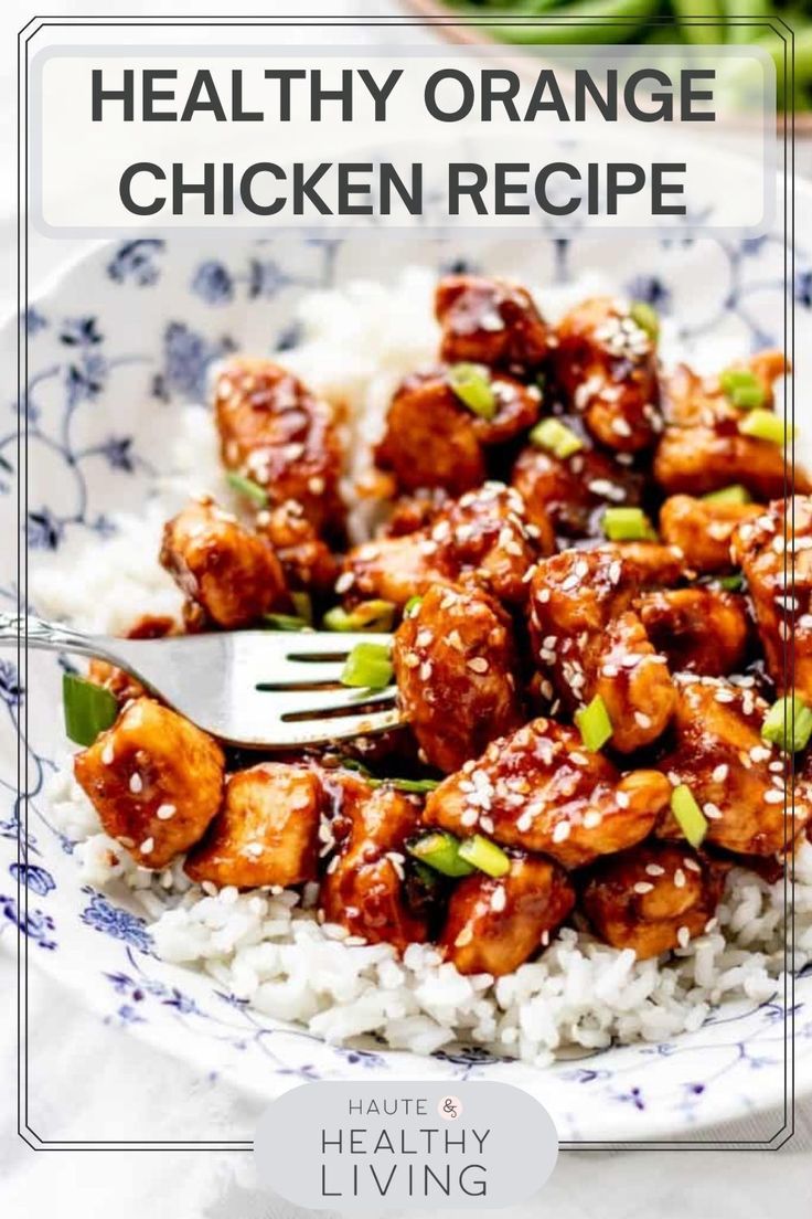 the cover of healthy orange chicken is shown