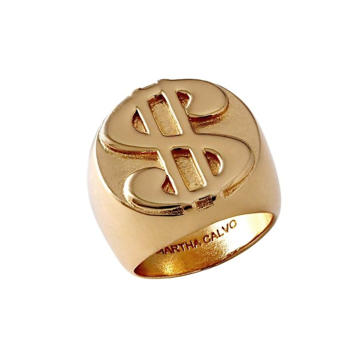 14kt Gold Plate Dollar Sign Signet Ring Available in sizes 6, 7, and. 8 Yellow Gold Symbolic Rings For Formal Occasions, Symbolic Yellow Gold Rings For Formal Occasions, Gold Symbolic Rings For Formal Occasions, Symbolic Gold Rings For Formal Occasions, Formal Yellow Gold Symbolic Rings, Gold Symbolic Initial Ring For Formal Occasions, Dollar Sign, Money Sign, Jewelry Lookbook