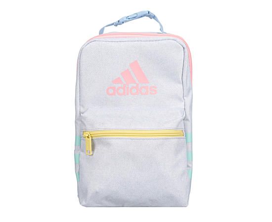 adidas Santiago 3 Boys'/Girls' Lunch Bag Meal time or a sneak snack attack is made better by the Santiago 3 lunch Bag from adidas. Made with 100% polyester featuring insulation to control food temperature and a front pocket for snacks, this lunch Bag easily wipes clean. The mesh back pocket provides extra space, while the clip lock conveniently attaches to their BackPack. Synthetic material Zip closure Insulated Zip front pocket Expandable back pocket Clip lock handle Adidas Gym Bag With Logo, Sporty Adidas Logo Bags For Back To School, Adidas Bags For Outdoor, Adidas Sports Bag In Pink, Adidas Gym Bag For Back To School, Adidas Gym Bag, Girls Lunch, Snack Attack, 3 Boys