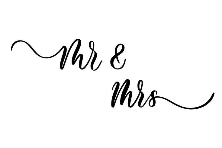 the word mr and mrs written in black ink