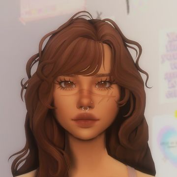 an animated image of a woman with brown hair