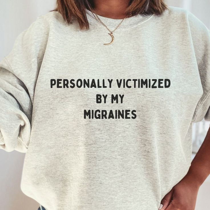 This Gender-Neutral Adult Sweatshirts item by blackbrownandwhite has 277 favorites from Etsy shoppers. Ships from Wilmington, DE. Listed on Aug 7, 2023 Funny Gifts For Her, Cute Shirt Designs, Migraine, Chronic Illness, Funny Tees, Cute Shirts, Funny Shirts, Shirt Outfit, Silhouette Cameo