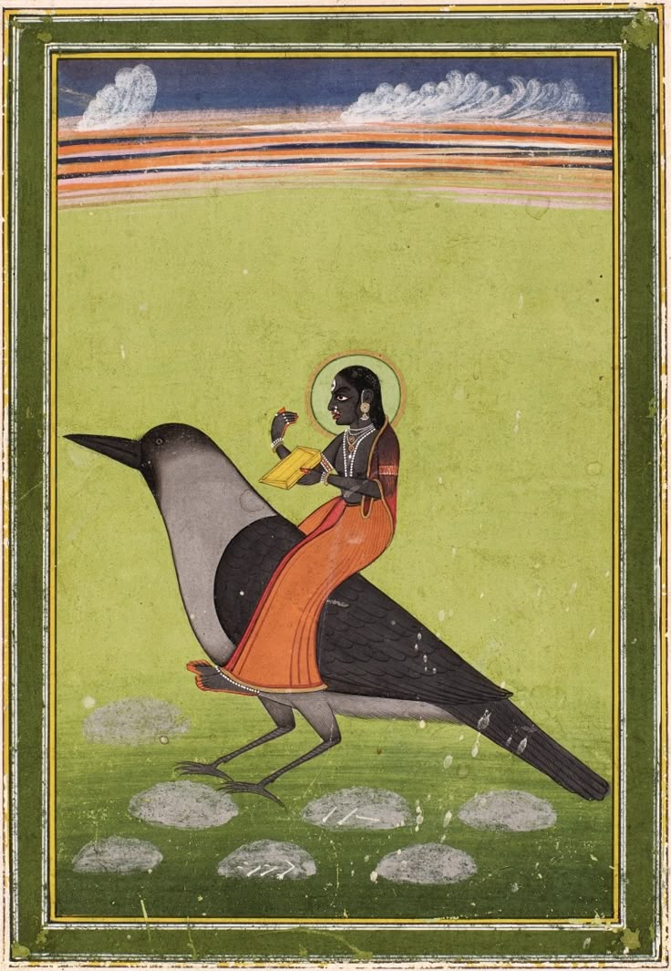 an image of a bird with a man on it's back