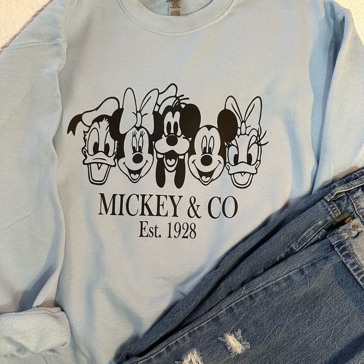 Blue Long Sleeve Sweatshirt Long Sleeve Sweatshirt, Blue Long Sleeve, Long Sleeve Sweatshirts, Color Blue, Sweatshirts Hoodie, Disney Characters, Sweatshirts, Disney, Long Sleeve