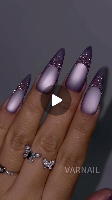 VARNAIL on Instagram: "✨💜Would u like to wear this Sparkly Purple Nail Set?  🛒(varnail.com) Base Coat Moonlight Cat Eye Gel - CEM03 Lilac Satin Matte Top Coat Liner Brush Jelly Elastic Gem Glue Gel Reflective Nail Glitter  🛒🛒🛒 Shop More Nail Supply at varnail.com or in our bio link  💝💝💝 PLEASE FOLLOW US TO GET THE TRENDY NAIL TECH!  #nails #nailhack #cateyegel #naildesigns2024 #naildesigns #nailart #nail designs #frenchnails #nails💅 #nailsalon #nailbeauty #nailbeginner #frenchnails💅 #nailsinspiration #shortnails #reflectivenails #nailtrends #extensiongel #holidaynails #magneticgelpolish #nailtutorials #glittergel #nailtips #gelpolish" Multi Color Cat Eye Nails, Nail Art Designs Cat Eye, Nail Art Mauve, Purple Nail Set, Trendy Glitter Nails, Cats Eye Nails Design Ideas, Cats Eye Nails Design, Purple Cat Eye Nails, Trap Nails