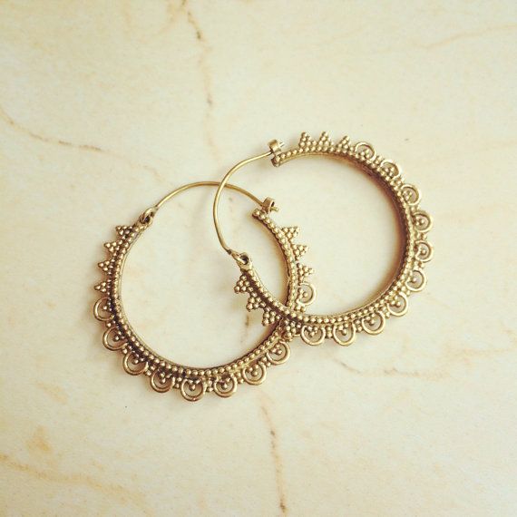 Belly Dance Jewelry, Dance Jewelry, Earrings Hoop, Bohemian Earrings, Earrings Boho, Bijoux Diy, Fine Earrings, Brass Earrings, Mode Inspiration