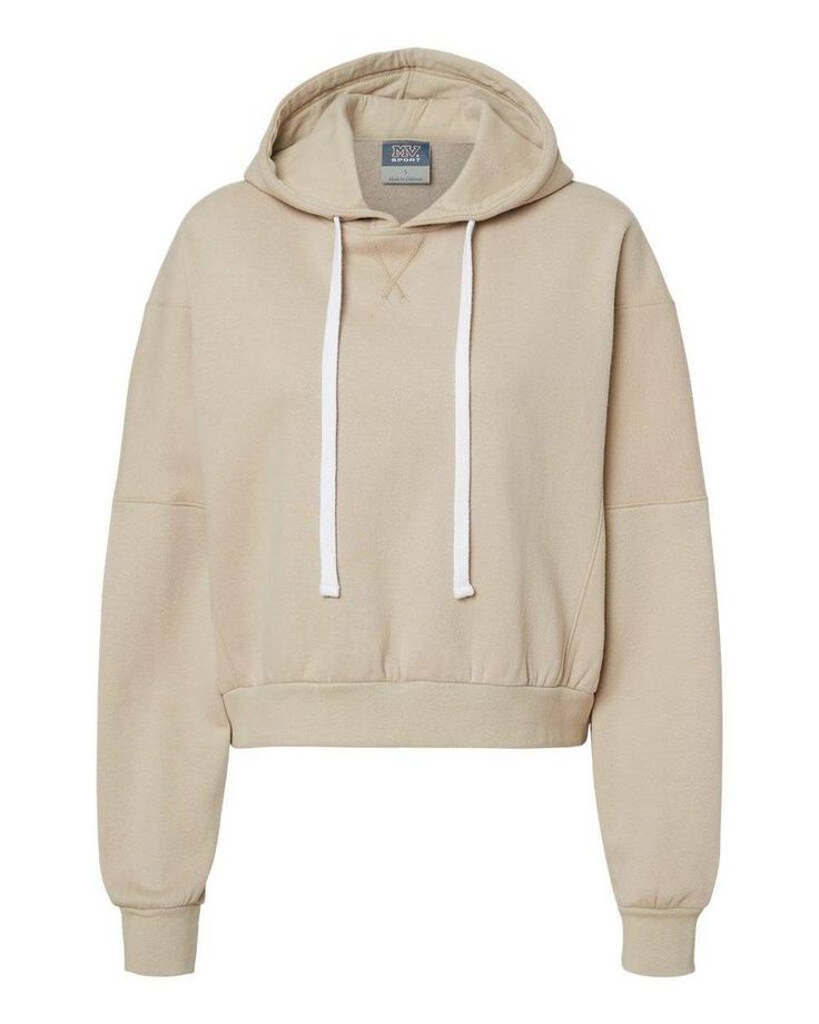 Women's Sueded Fleece Cropped Hooded Sweatshirt - ATMOSPHERE - S | MV Sport Women's Sueded Fleece Cropped Hooded Sweatshirt in Atmosphere Size Small | Cotton/Polyester Blend Cozy Beige Hoodie With Double-lined Hood, Sporty Beige Hoodie With Ribbed Cuffs, Beige Sporty Hoodie With Ribbed Cuffs, Sporty Beige Hoodie With Kangaroo Pocket, Beige Hooded Sweatshirt With Drawstring, Beige Drawstring Hood Sporty Sweatshirt, Sporty Beige Sweatshirt With Drawstring Hood, Cozy Beige Hooded Hoodie, Sporty Beige Sweatshirt With Kangaroo Pocket