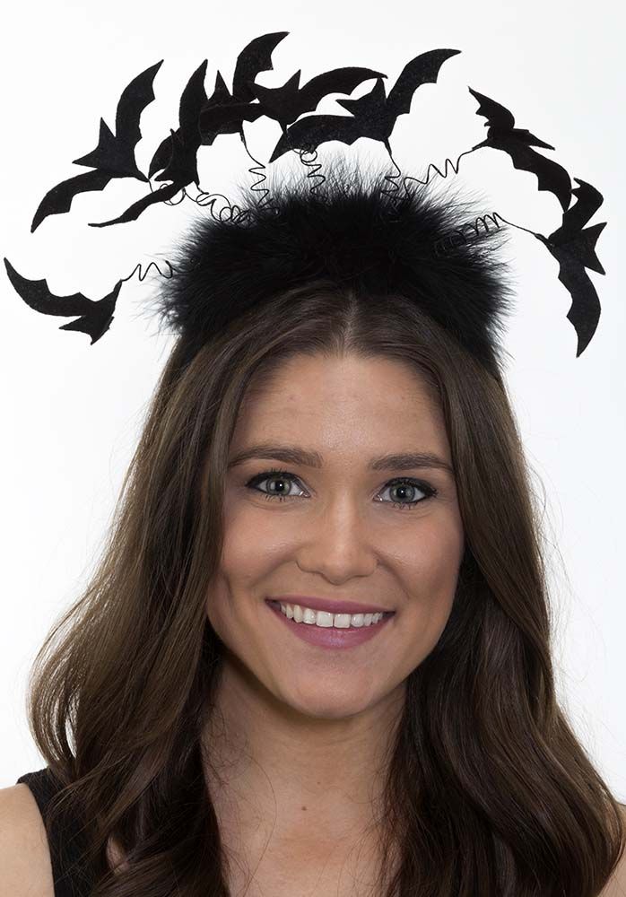 Black Marabou Bats Headband - Candy Apple Costumes - Kids' Animal Costumes Halloween Costume Hats With Ears, Halloween Cat Ears Hair Accessories For Costume Party, Halloween Costume Party Cat Ears Hair Accessories, Halloween Cosplay Costume Accessories Headband, Halloween Cat Ears Headband For Costume Party, Halloween Costume Accessories: Ear Headband, Halloween Costume Accessories: Ears Headband, Halloween Costume Accessories Headband With Ears, Spooky Black Costume Hat