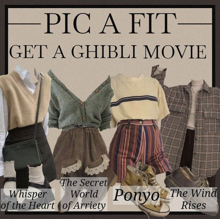 Ghibli Outfits Aesthetic, Ghibli Fashion Aesthetic, Ghibli Aesthetic Clothes, Ghiblicore Fashion, Studio Ghibli Outfits Aesthetic, Ghibli Aesthetic Outfit, Studio Ghibli Inspired Outfits, Ghiblicore Outfits, Ghibli Inspired Outfits