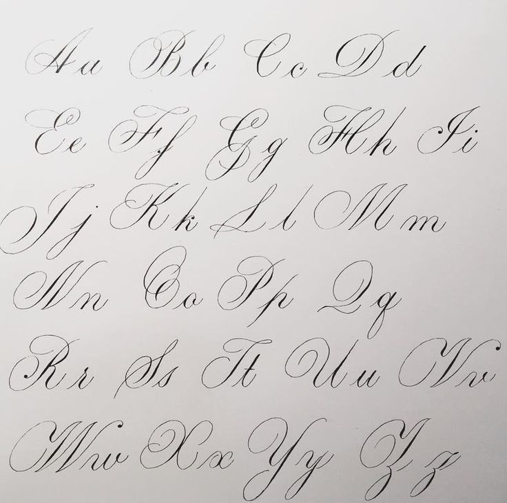 the upper and lower letters of an old fashioned calligraphy pen are lined with cursive writing