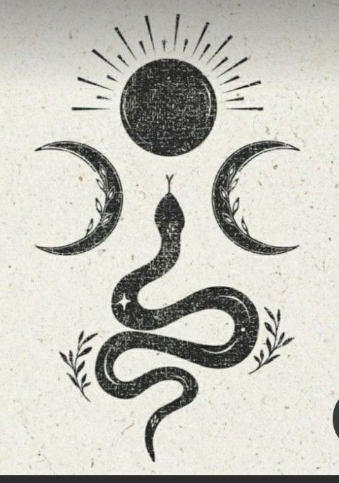 an image of a snake and the moon