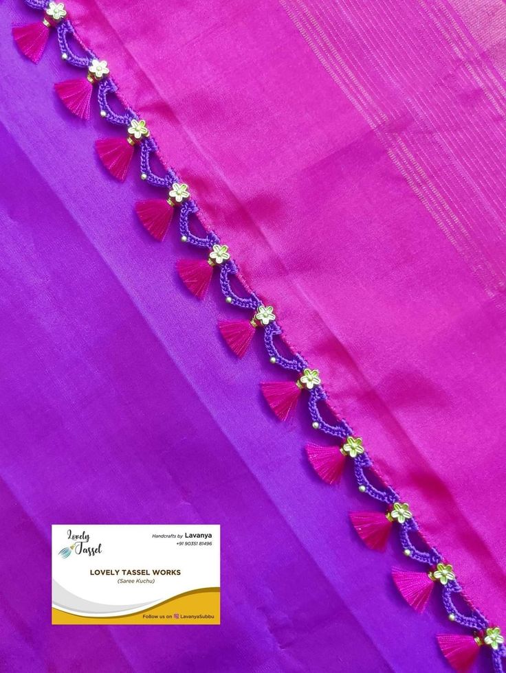 Kuch Designs For Saree, Simple Kuchu Designs Saree, Crochet Saree Kuchu Designs, Kuchu Designs Saree, Kuch Designs, Saree Kuch, Saree Kuchulu, Saree Kuchu Design, Saree Borders