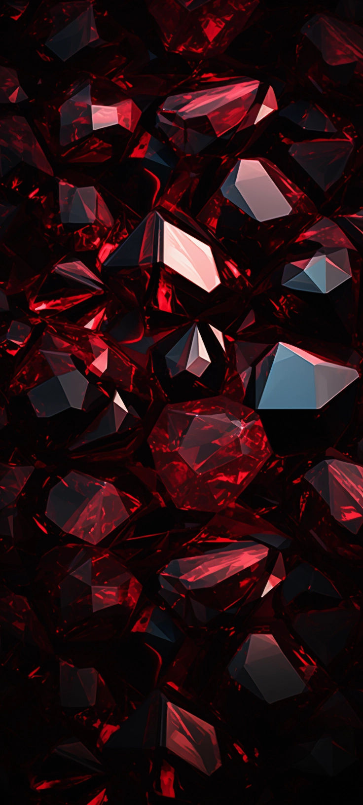 many red diamonds are scattered on the ground