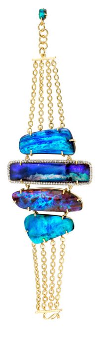 Irene Neuwirth mixed boulder opal bracelet. Via Diamonds in the Library. Diamond Outline, Irene Neuwirth, Raw Beauty, Opal Bracelet, Lightning Ridge, Olivia Palermo, I Love Jewelry, Treasure Chest, Gorgeous Jewelry