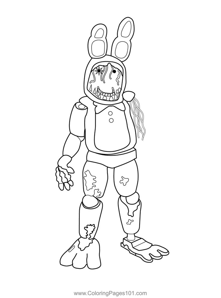 a cartoon character from five nights of night coloring pages