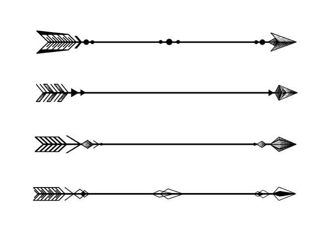 four arrows pointing in different directions on a white background