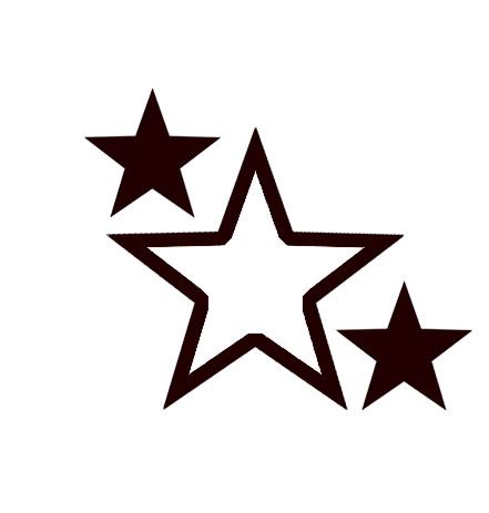 three black stars on a white background