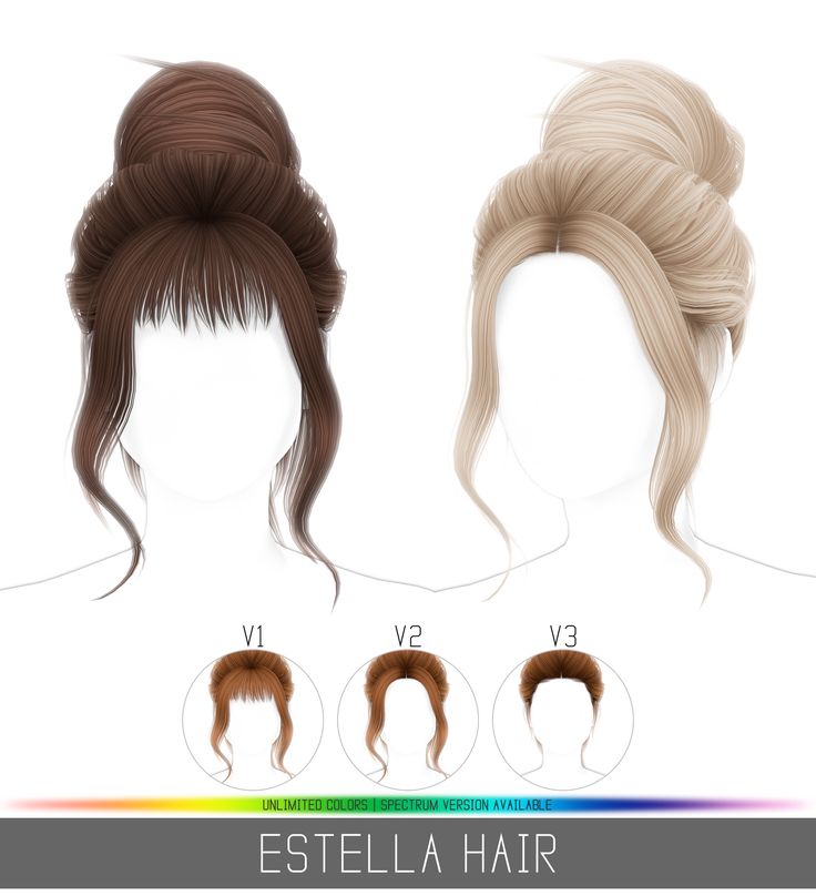 three different styles of hair for women with long hair and ponytails, all in various colors