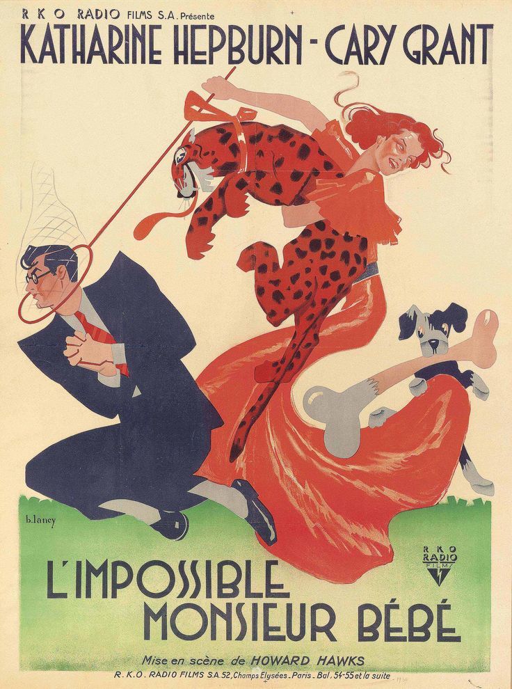 an advertisement for the french film imppoise monsieur bebe, featuring a woman in a red dress and a man in a black suit