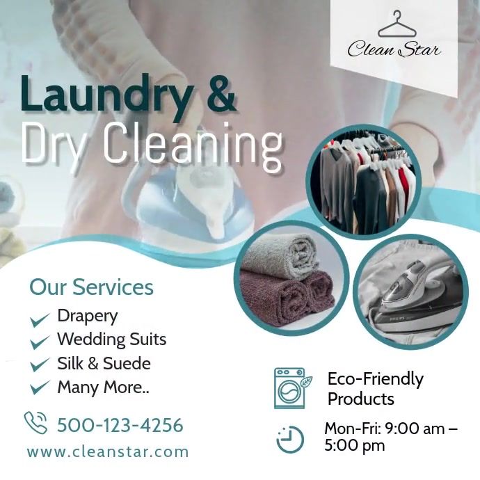 a poster advertising laundry and dry cleaning