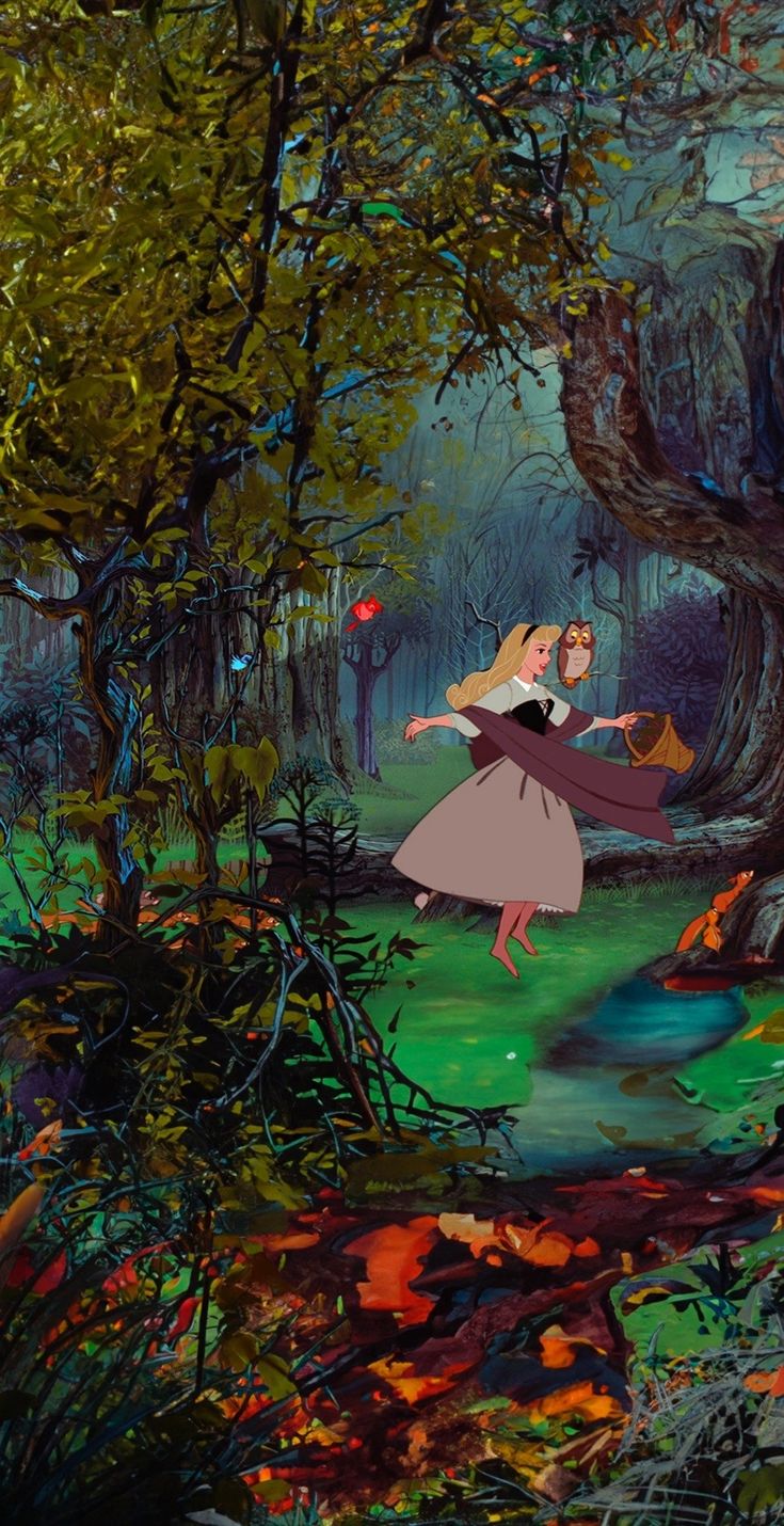 the princess and the frog are dancing in the woods