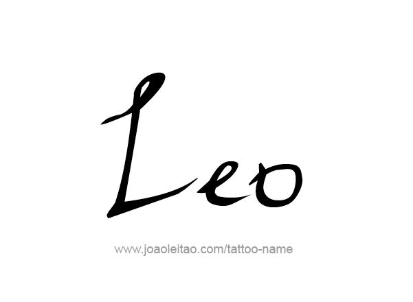 the word leo is written in cursive writing with black ink on a white background