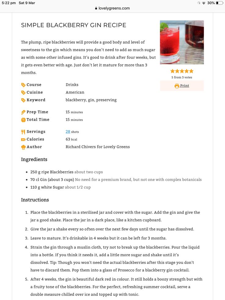 the recipe for simple blackberry gin recipe is shown in this screenshote screen shot