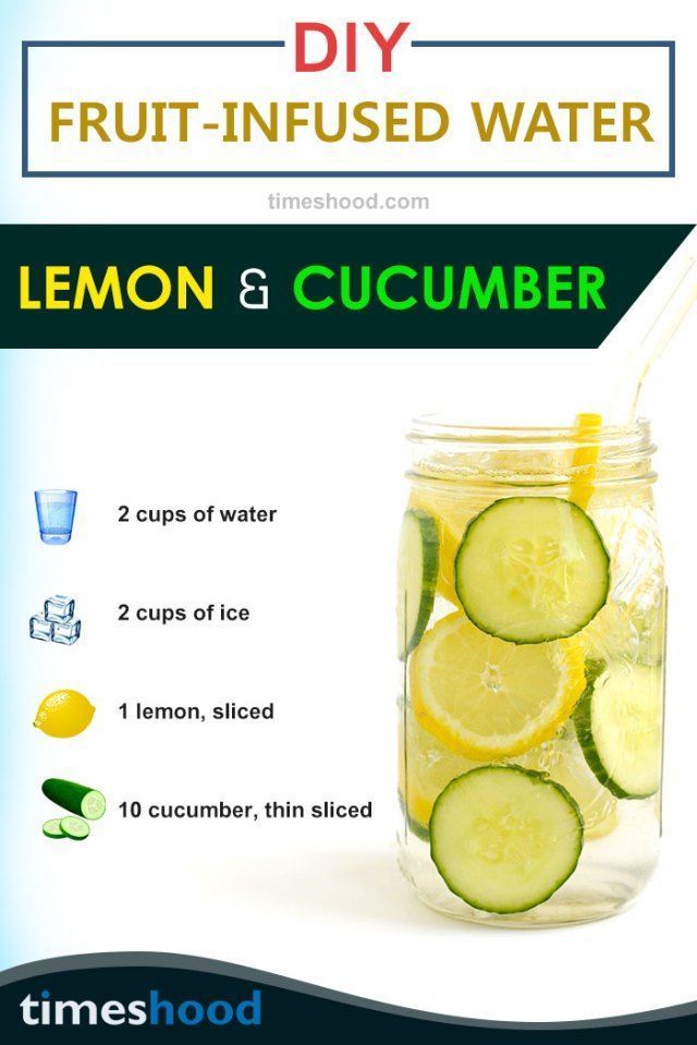 a mason jar filled with lemon cucumber slices and water, labeled diy fruit - infused water