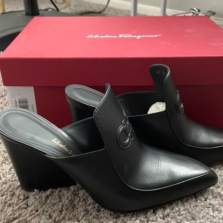 Pre-Loved! Box And Dustbag Come With! Price Is Firm Unless Bundled. 100% Authentic. Only Worn 2/3 Times. Designer High Heels For Shopping, Calf Leather Slip-on Evening Heels, Elegant Calf Leather Slip-on Heels, Designer Pointed Toe Heels For Shopping, Designer Slip-on Heels With Sculpted Heel, Elegant Slip-on Calf Leather Heels, Luxury Leather Heels For Shopping, Luxury Round Toe Heels For Shopping, Luxury Slip-on Heels For Evening