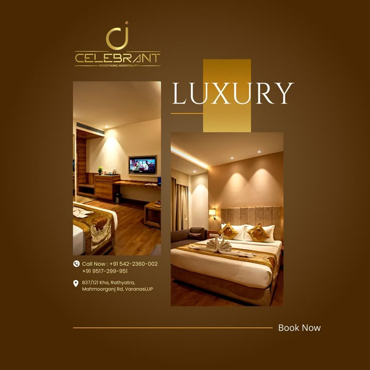 a brochure for a luxury hotel room