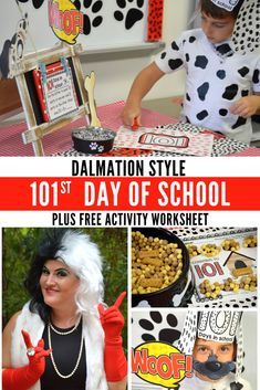 dalmatian style 101 days of school plus free activity worksheet