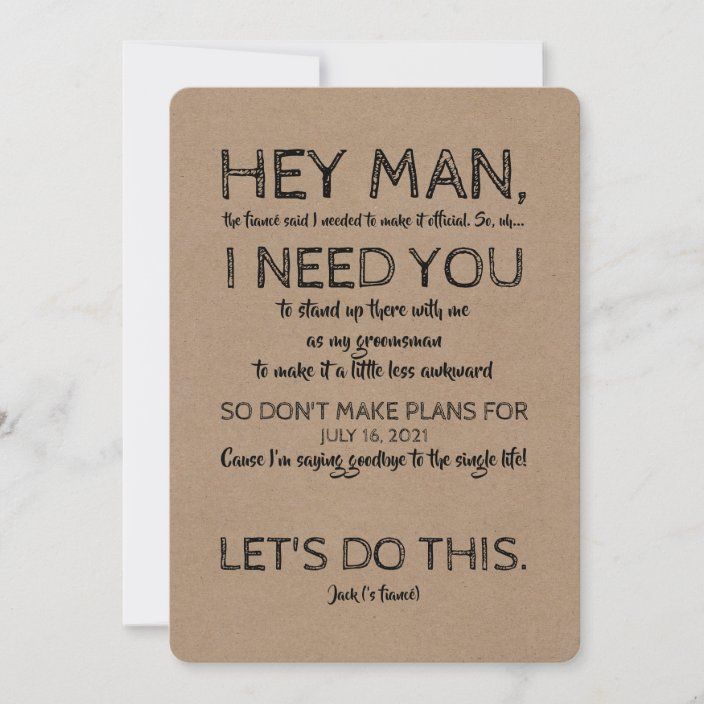 a brown card with the words hey man, i need you and some type of writing on it