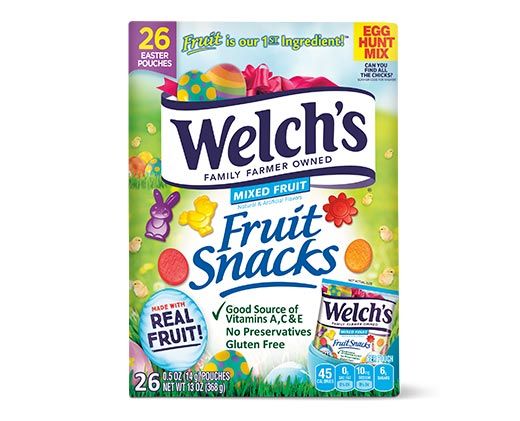 welch's fruit snacks are on display