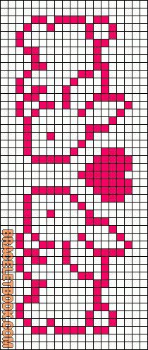 a cross stitch pattern in red and white