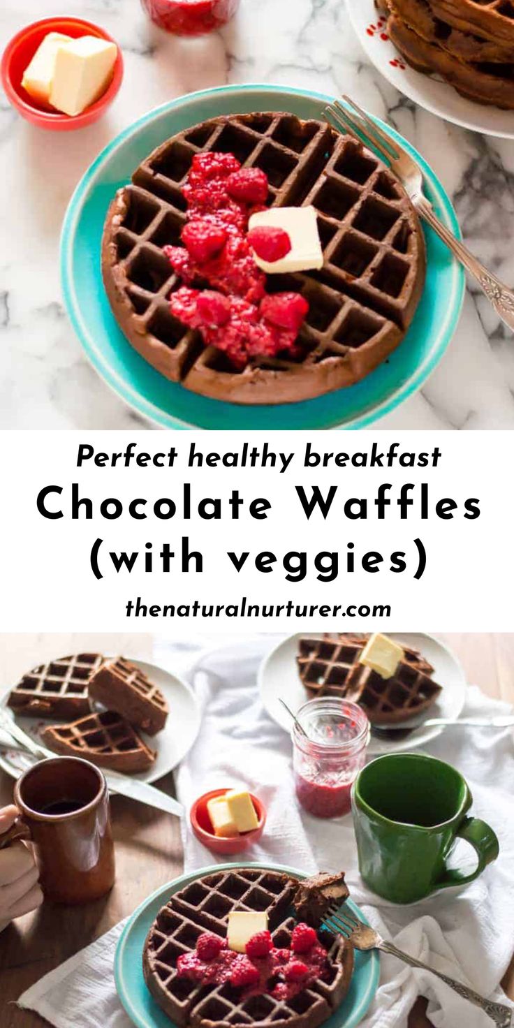 Chocolate Waffles (with veggies) Chocolate Waffle Recipe, Healthy Waffles, Healthy Valentines, Waffle Maker Recipes, Perfect Healthy Breakfast, Chocolate Waffles, Waffle Recipe, Paleo Chocolate, Healthy Chocolate