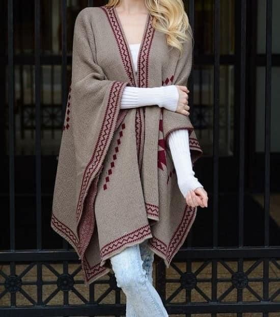 Poncho Kimono, Boho Poncho, Womens Poncho, Capes For Women, Poncho Style, Knitted Poncho, Abaya Fashion, Long Cardigan, Mocha