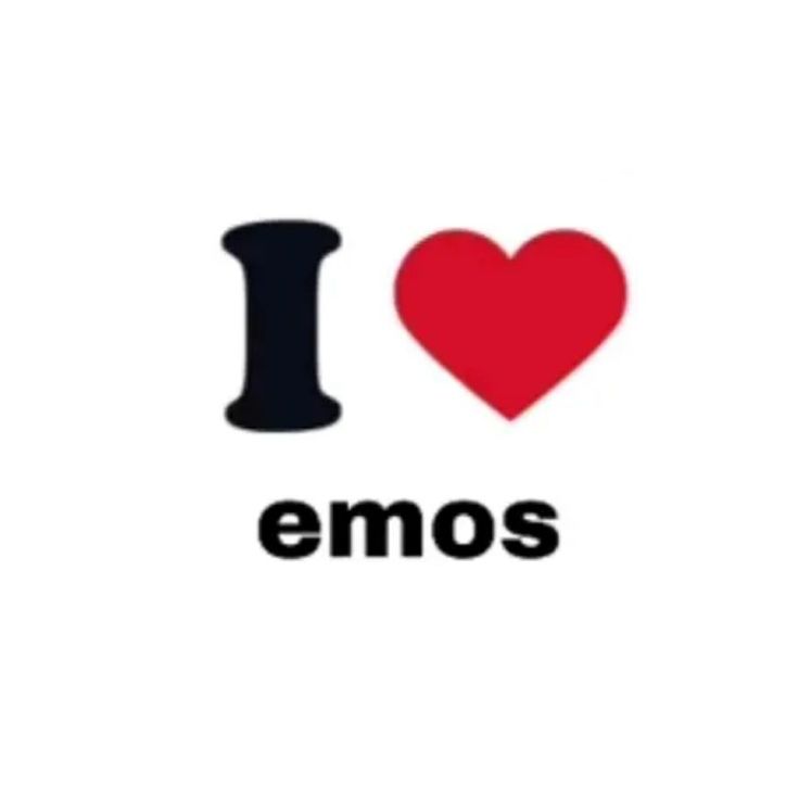 the word i love emos written in black and red