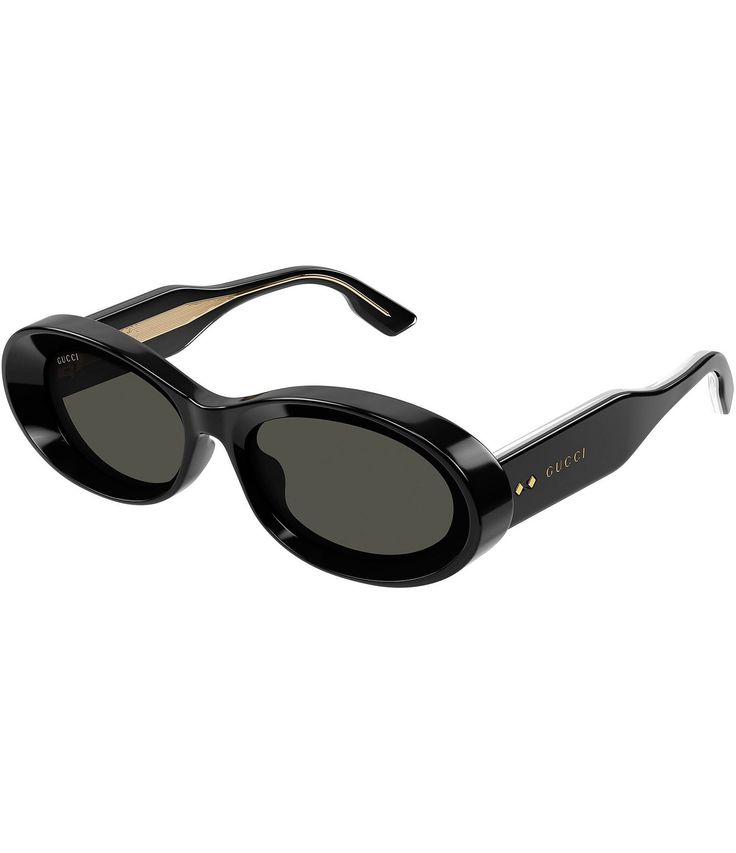 From Gucci&#x2C; these women's sunglasses feature:Acetate frameOval shapeSolid lensRx ableNon-polarizedApprox. 54mm lens- 17mm bridge- 145mm templeImported. Chic Oval Sunglasses With Mirrored Lenses, Chic Oval Sunglasses With Polarized Lenses, Chic Oval Sunglasses With Tinted Lenses, Luxury Oval Sunglasses With Mirrored Lenses, Luxury Oval Sunglasses With Tinted Lenses, Luxury Oval Sunglasses With Gradient Lenses, Black Oval Sunglasses With Gradient Lenses, Gucci Black Shield Sunglasses With Polarized Lenses, Oval Black Sunglasses With Gradient Lenses