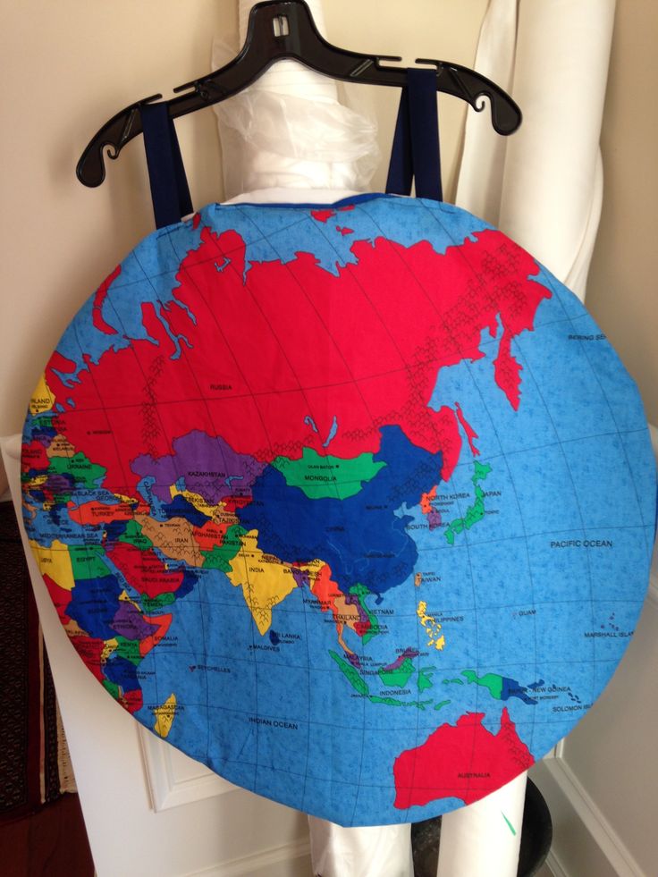 an upside down world map on a chair