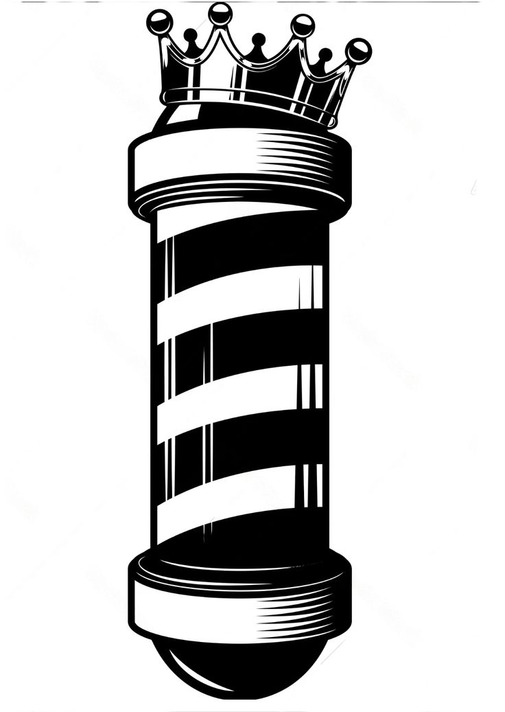 Barber Shop Tattoo Ideas, Barber Pole Tattoo Design, Barbering Logo, Barber Pole Drawing, Barber Logo Design Ideas, Barber Tattoo Design, Barber Drawing, Barber Icon, Barber Logo Design